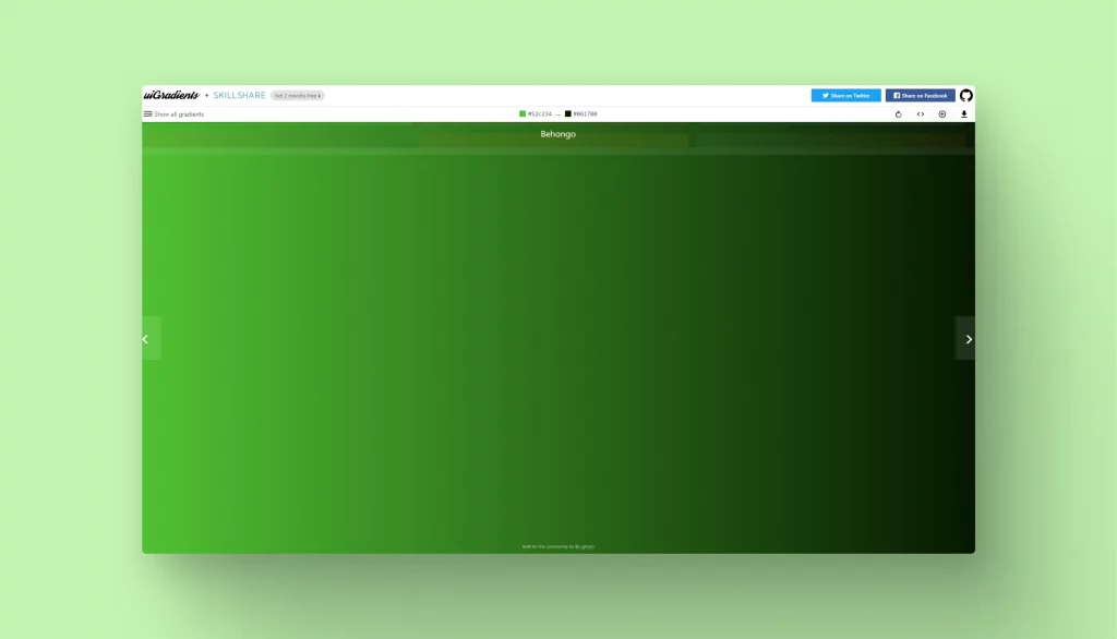 uigradients main page