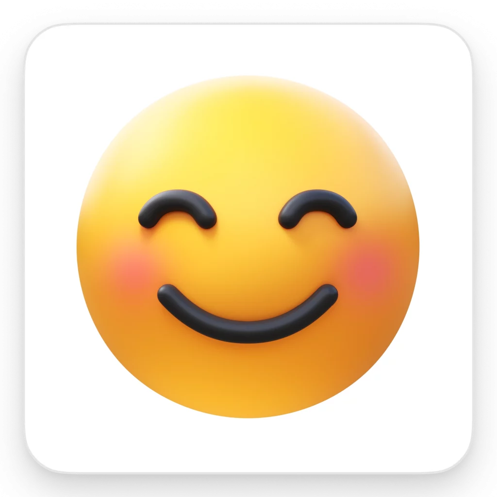 3D smiling emoji with smiling eyes
