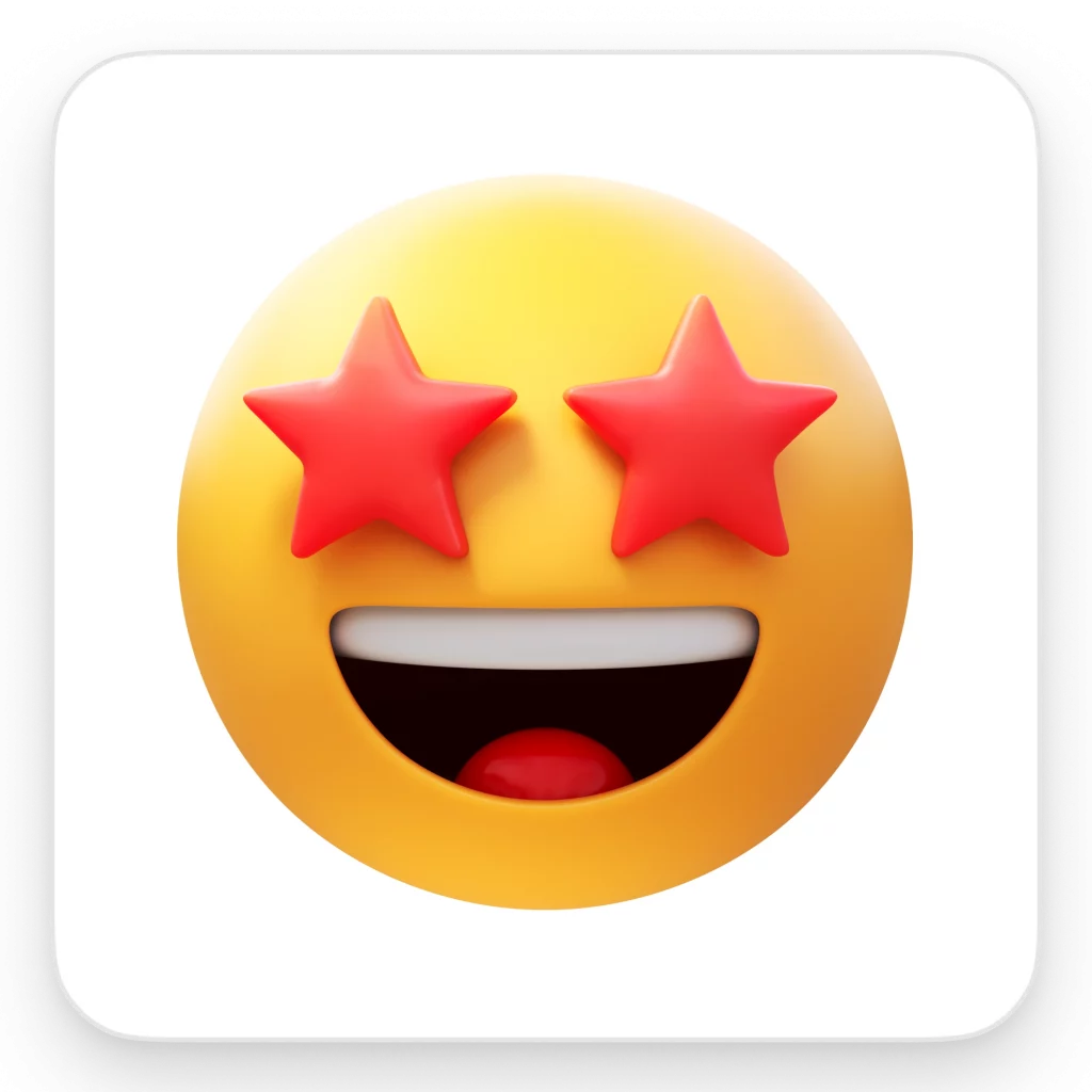 3D star struck emoji