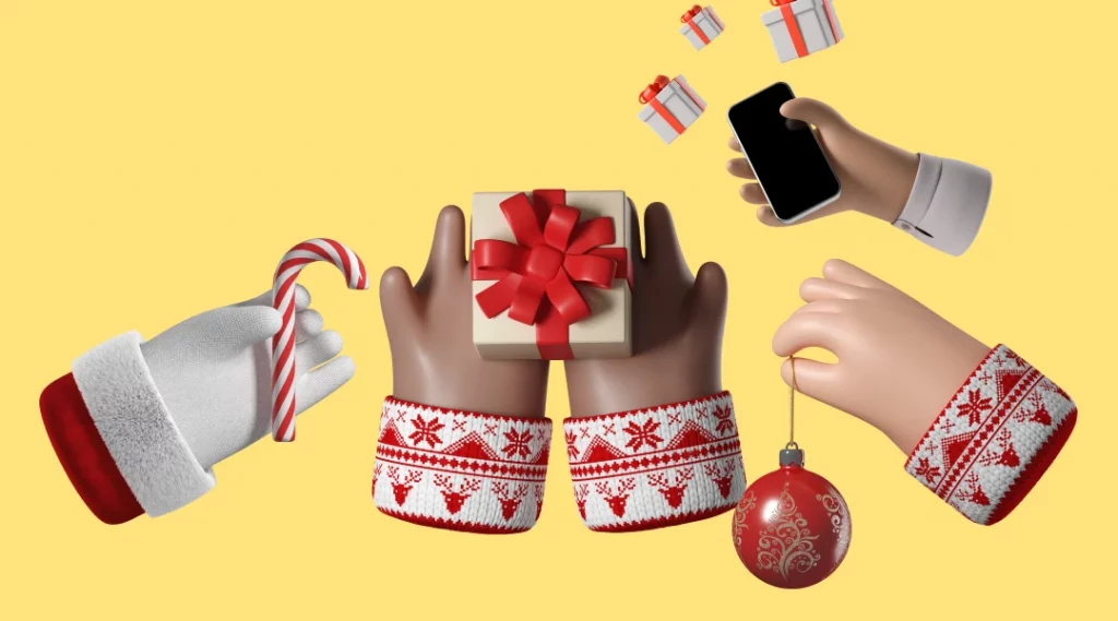 3D Hands Fun and Wild Christmas illustrations image