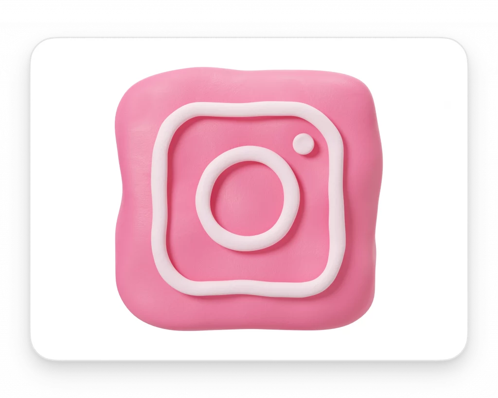 3D Square pink instagram logo