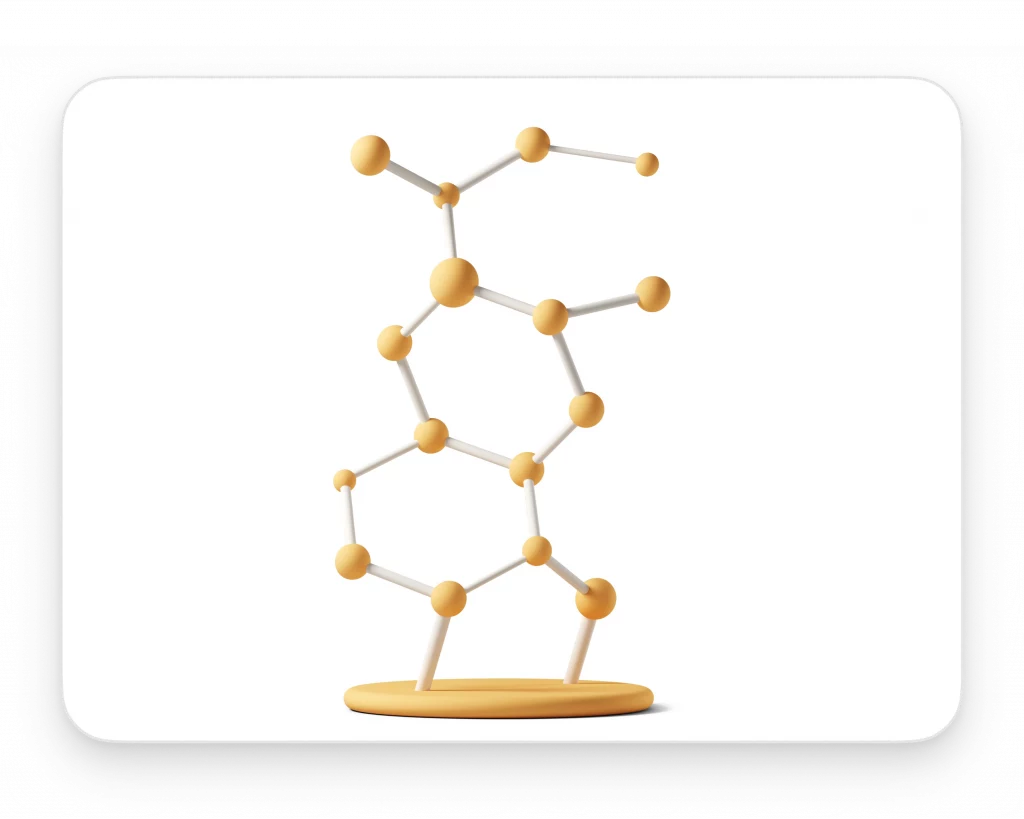 3D orange molecular model
