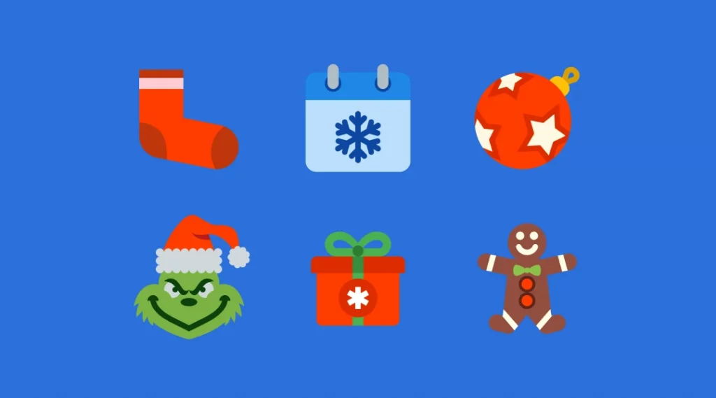 Color Christmas icons image
