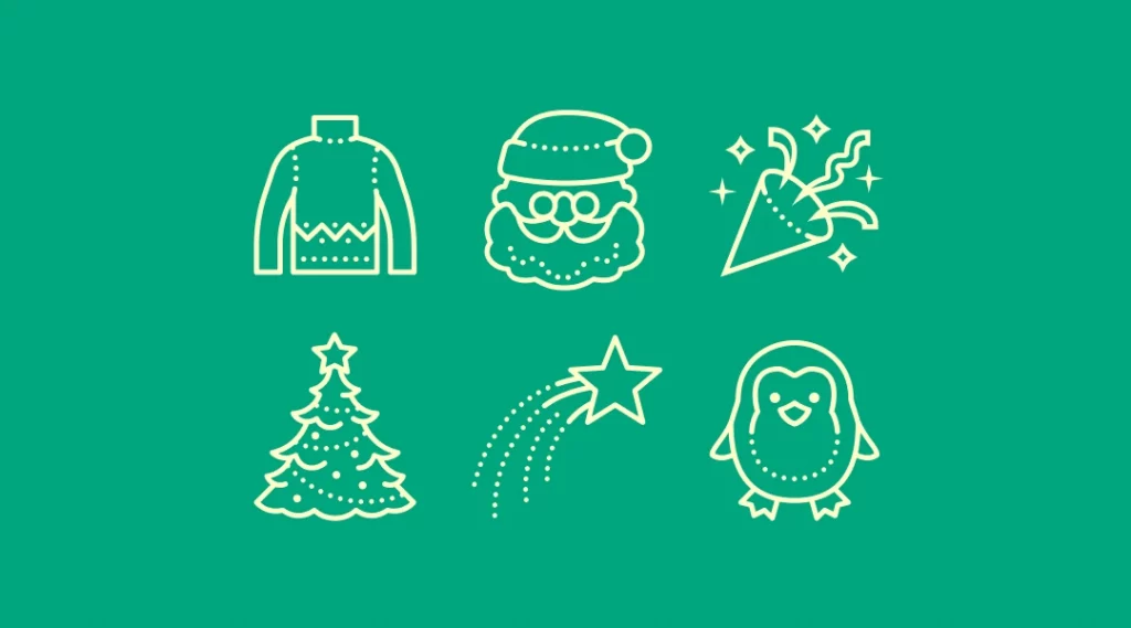 Dotted Christmas icons image