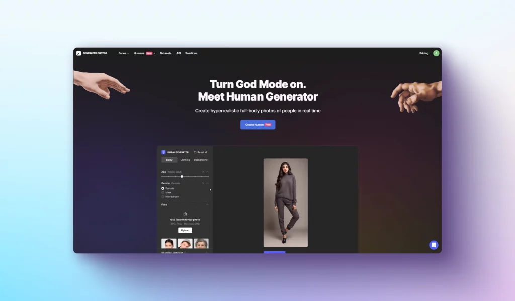 human generator main page
