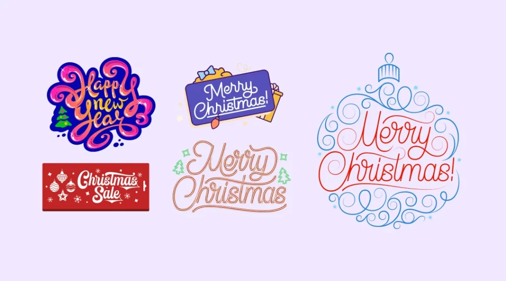 Lettering Christmas illustrations image
