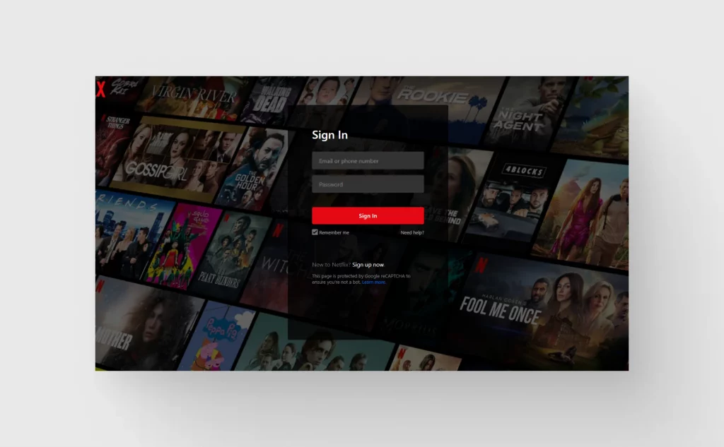 netflix sign up page
