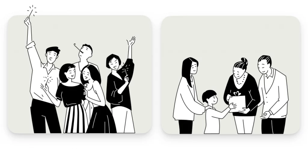 The pack of monochromic vector illustrations that is inspired by modern Korean and Chinese artists.