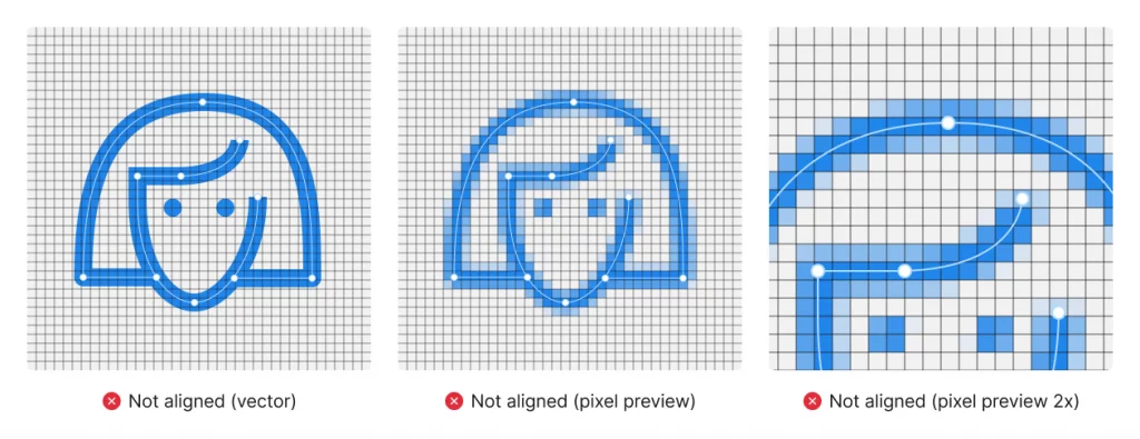 female user icon bezier curves