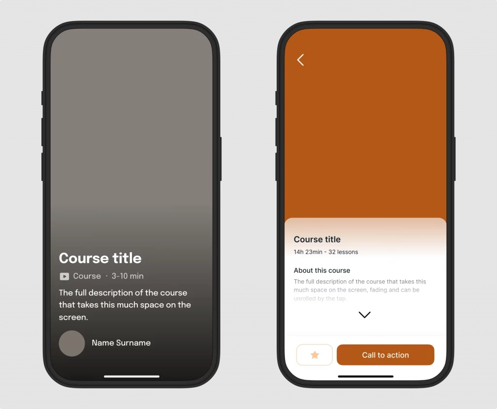 Initial mobile app mockup with generic content