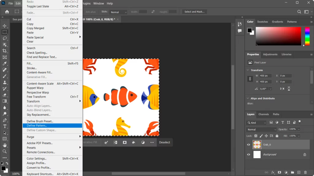 saving a custom pattern photoshop