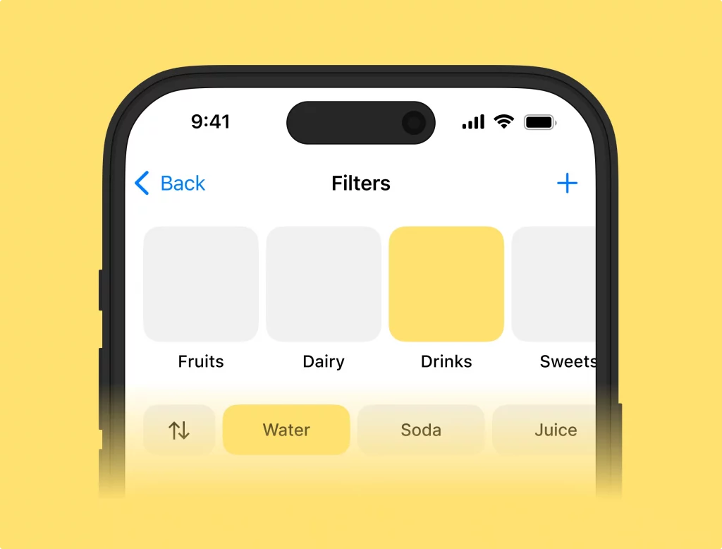 UI of the delivery app