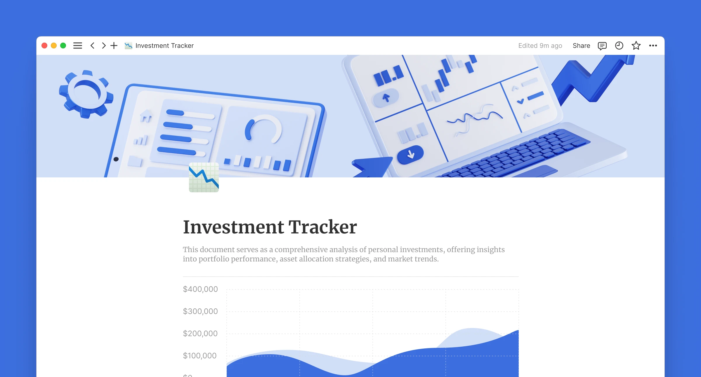 investment tracker notion template