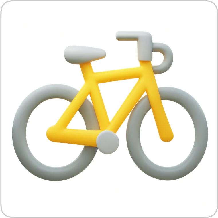 Bike on plain background 3D Fluency