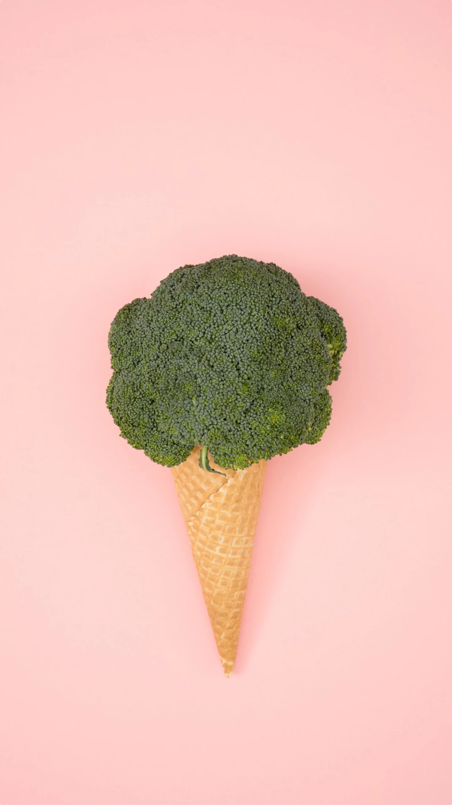 Broccoli in an ice cream shape funny wallpaper