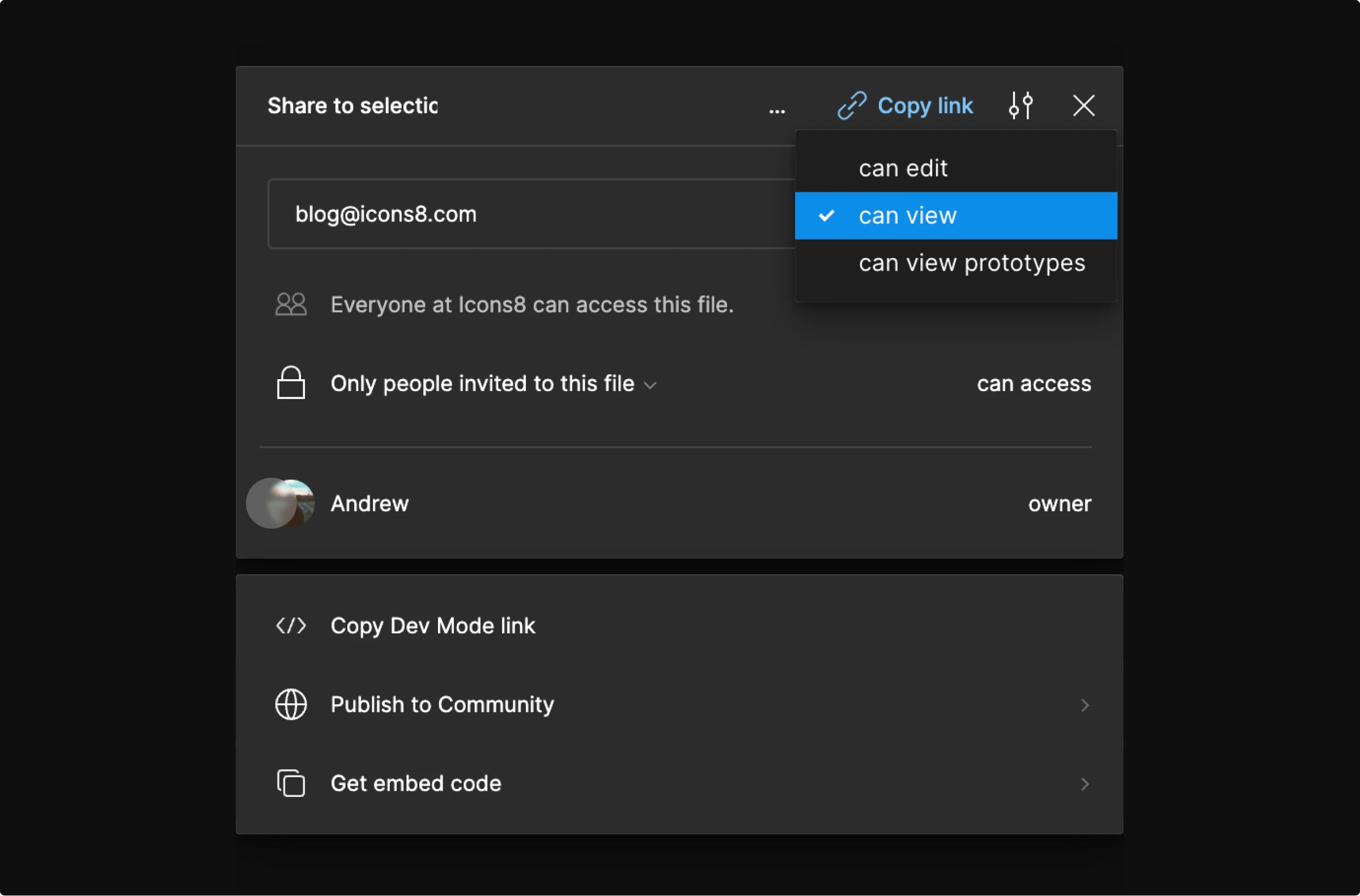 figma file share options