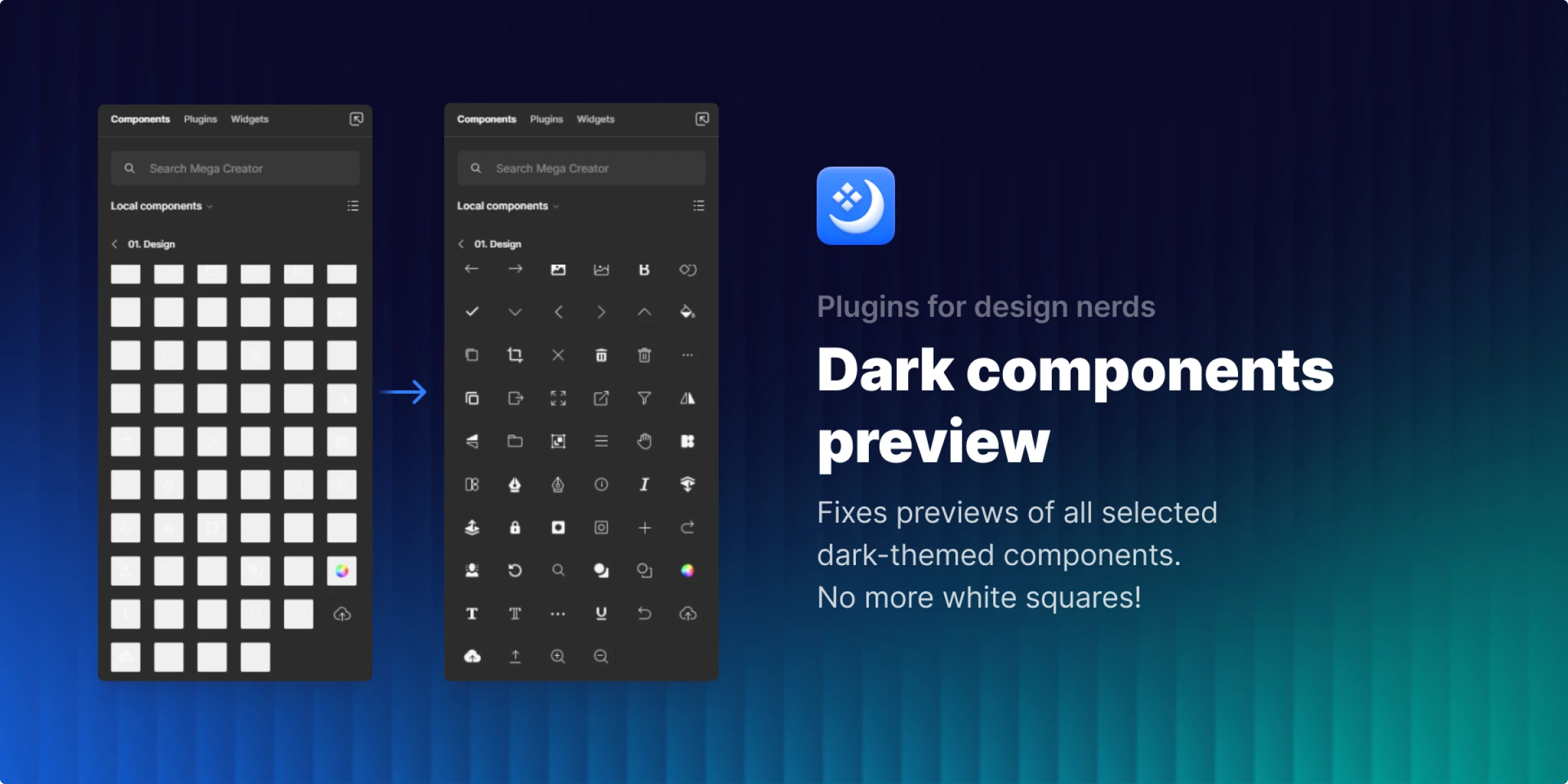 dark components figma plugin