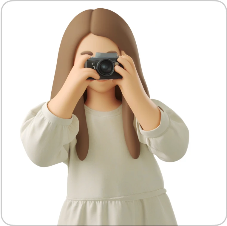 Girl taking a photo 3D Business