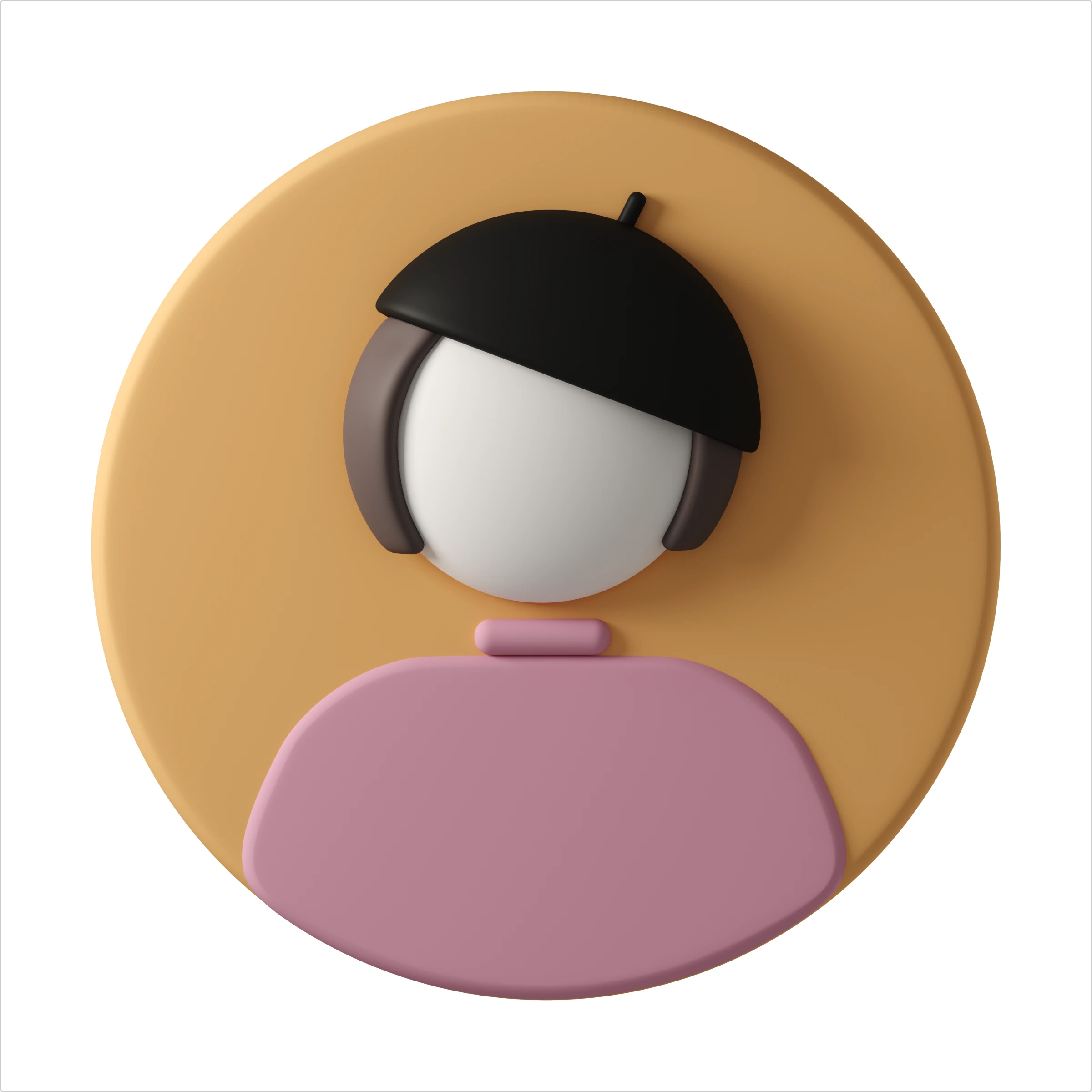 3D Casual life illustration woman in black hat