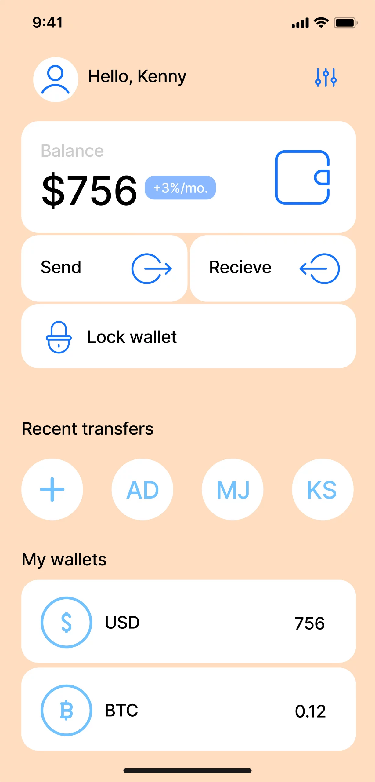 Finance account mobile UI conpect