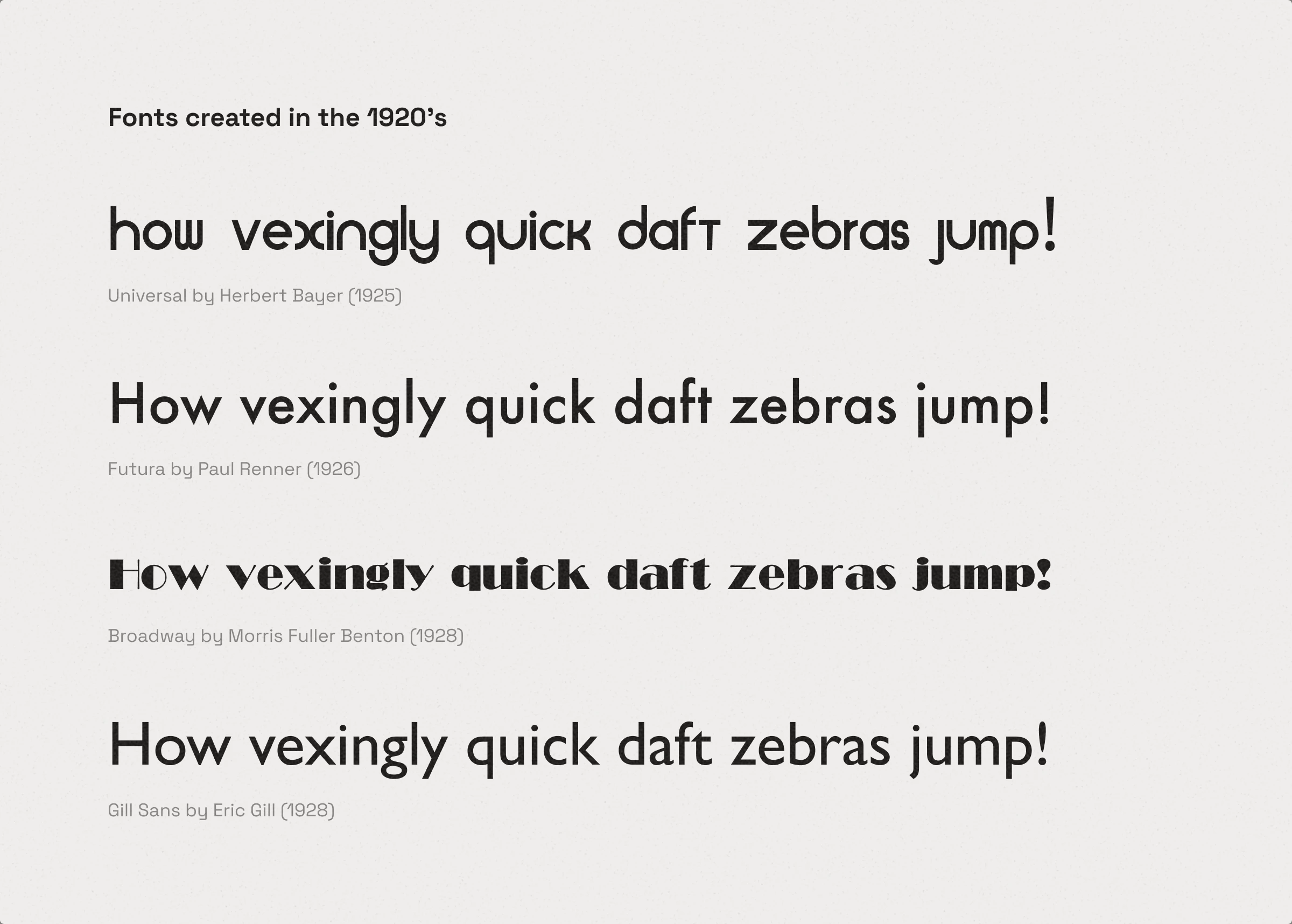 Fonts created in the 1920’s