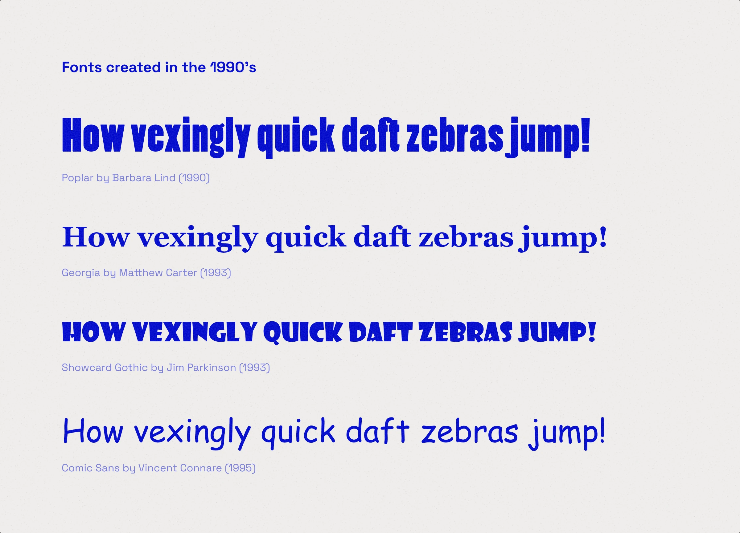Fonts created in the 1990’s