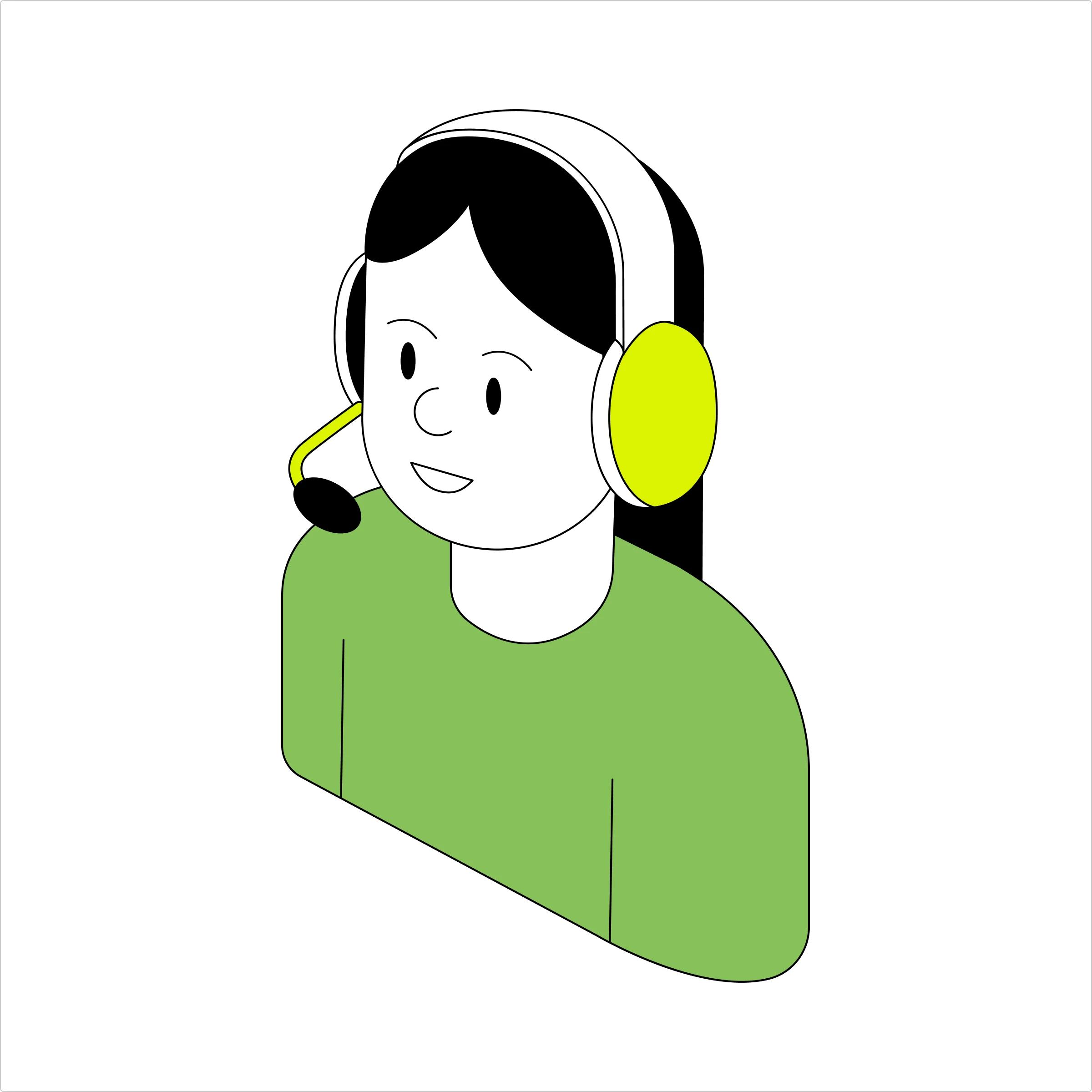 Isometric illustration woman in headset