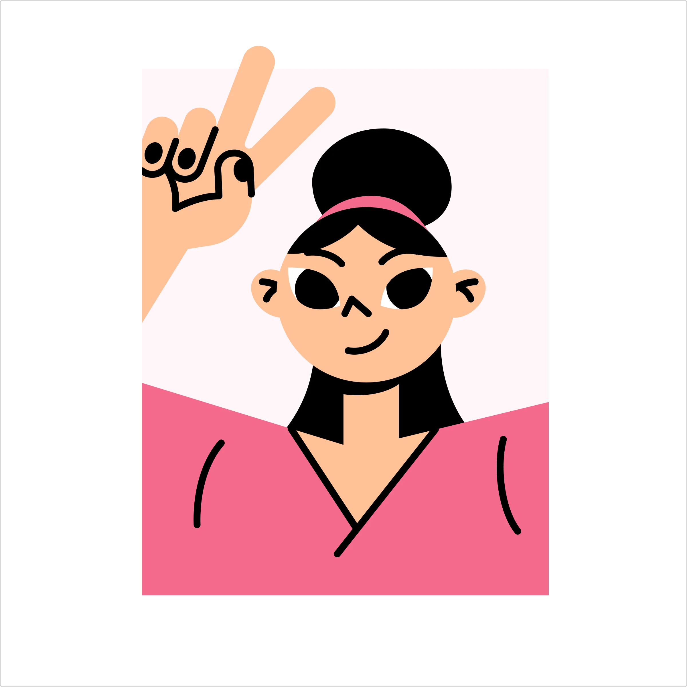 Juicy illustration girl peace sign