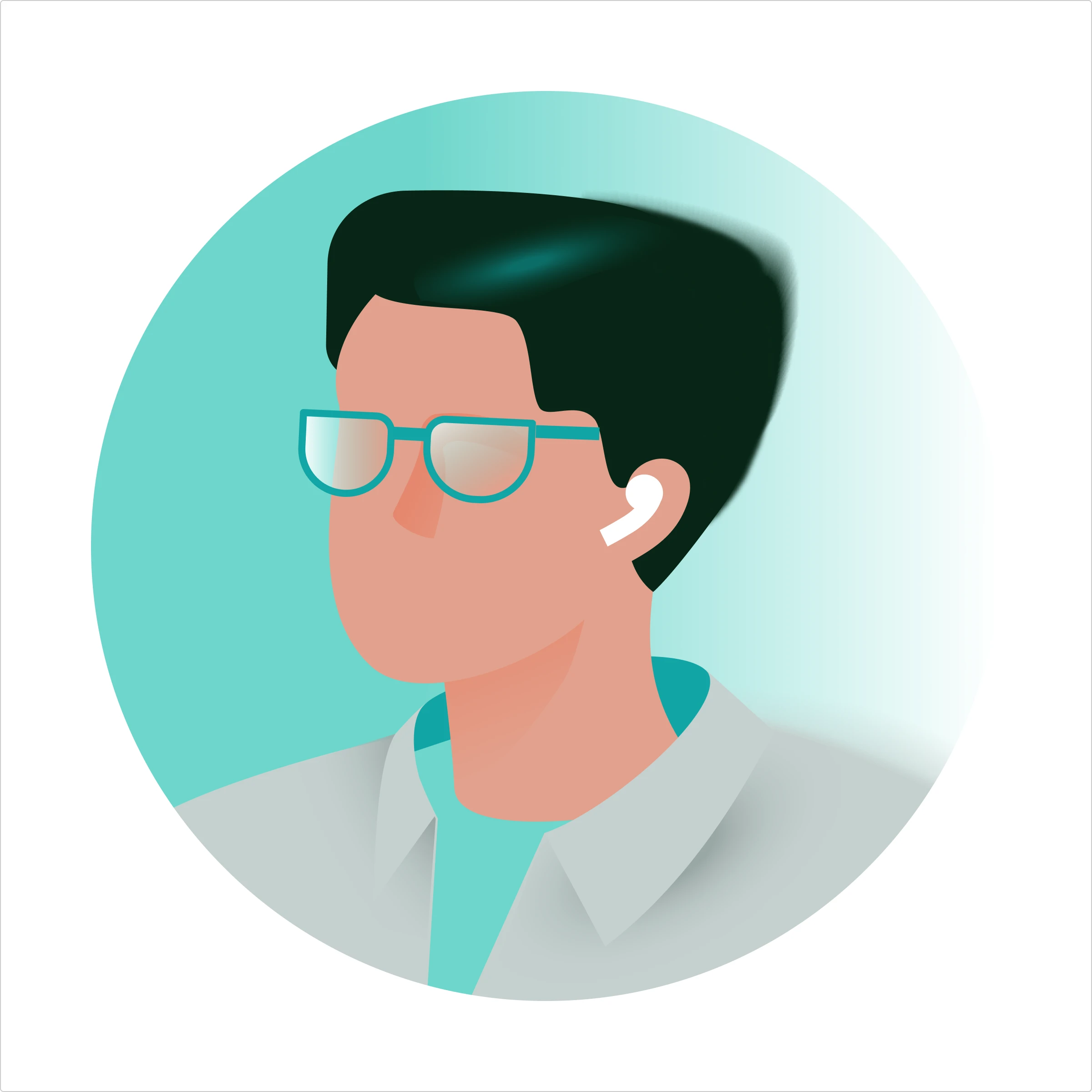 Office illustration Man with Glasses Avatar