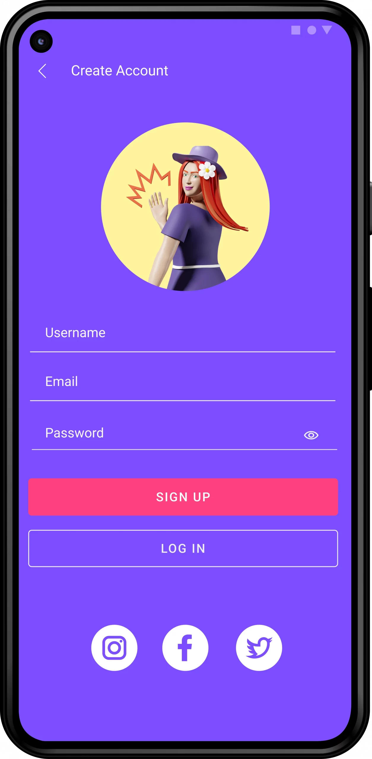 Plastic people illustration profile in mobile UI concept