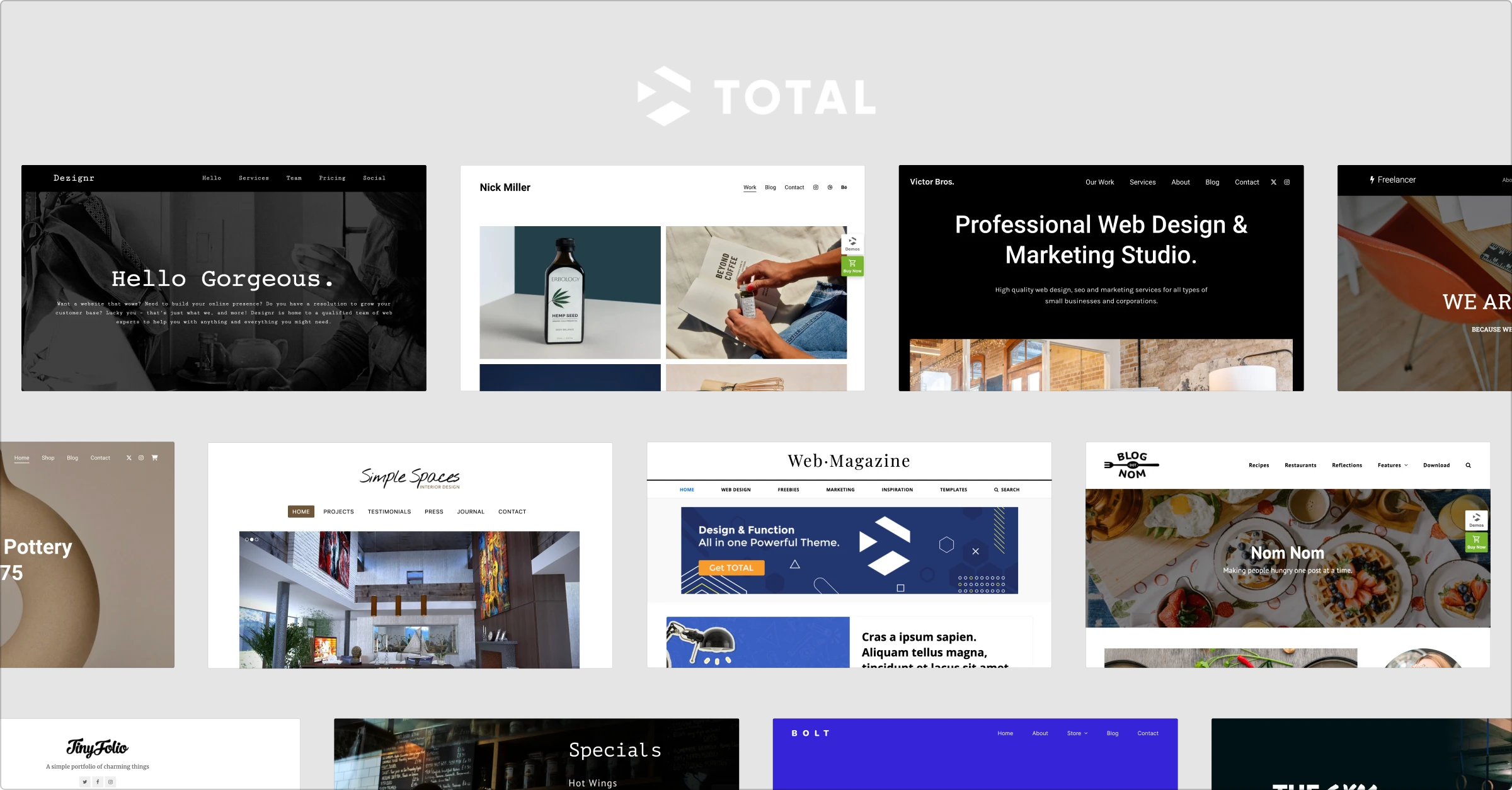 Total — bundle of plugins and modules for WP