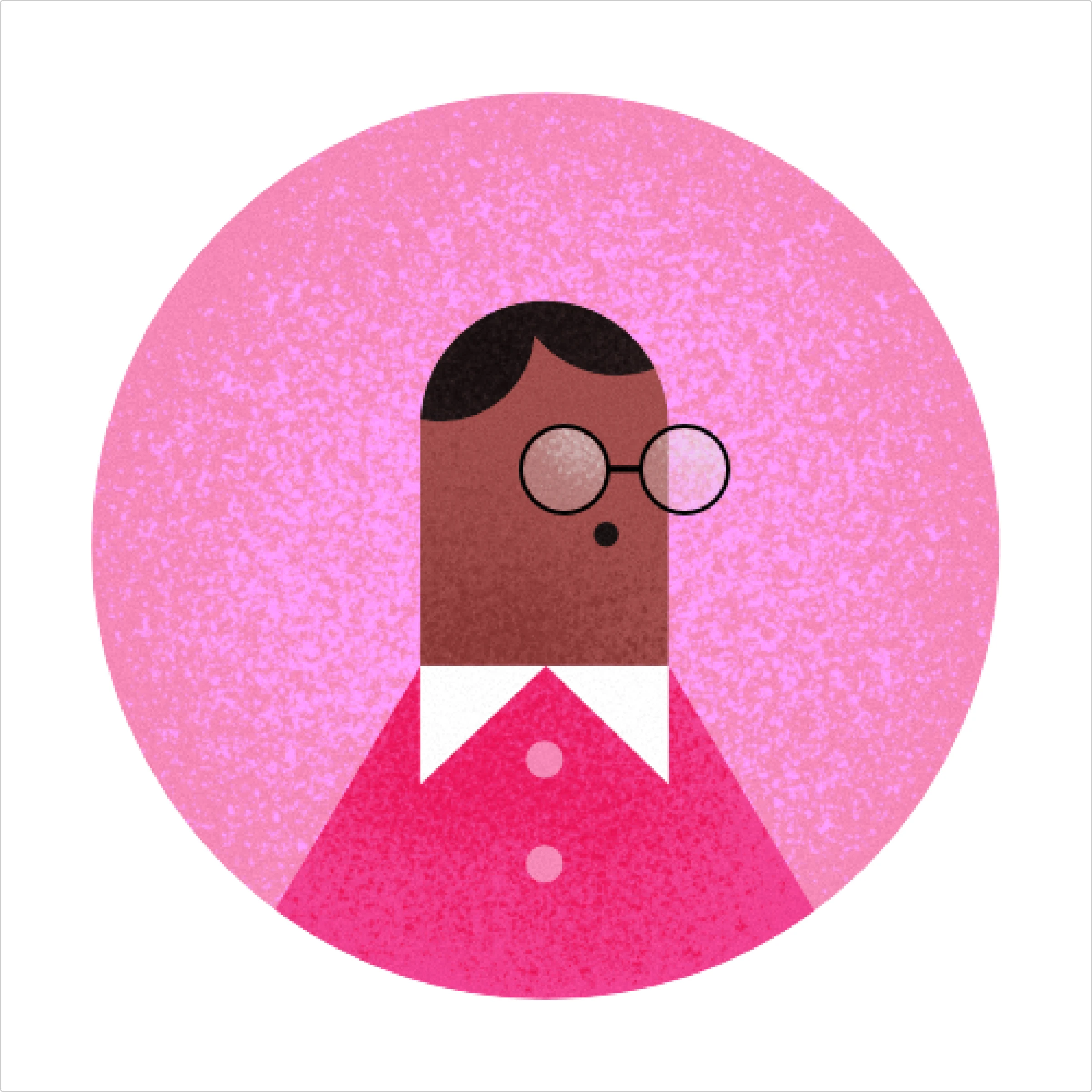 Willowy illustration user icon with glasses