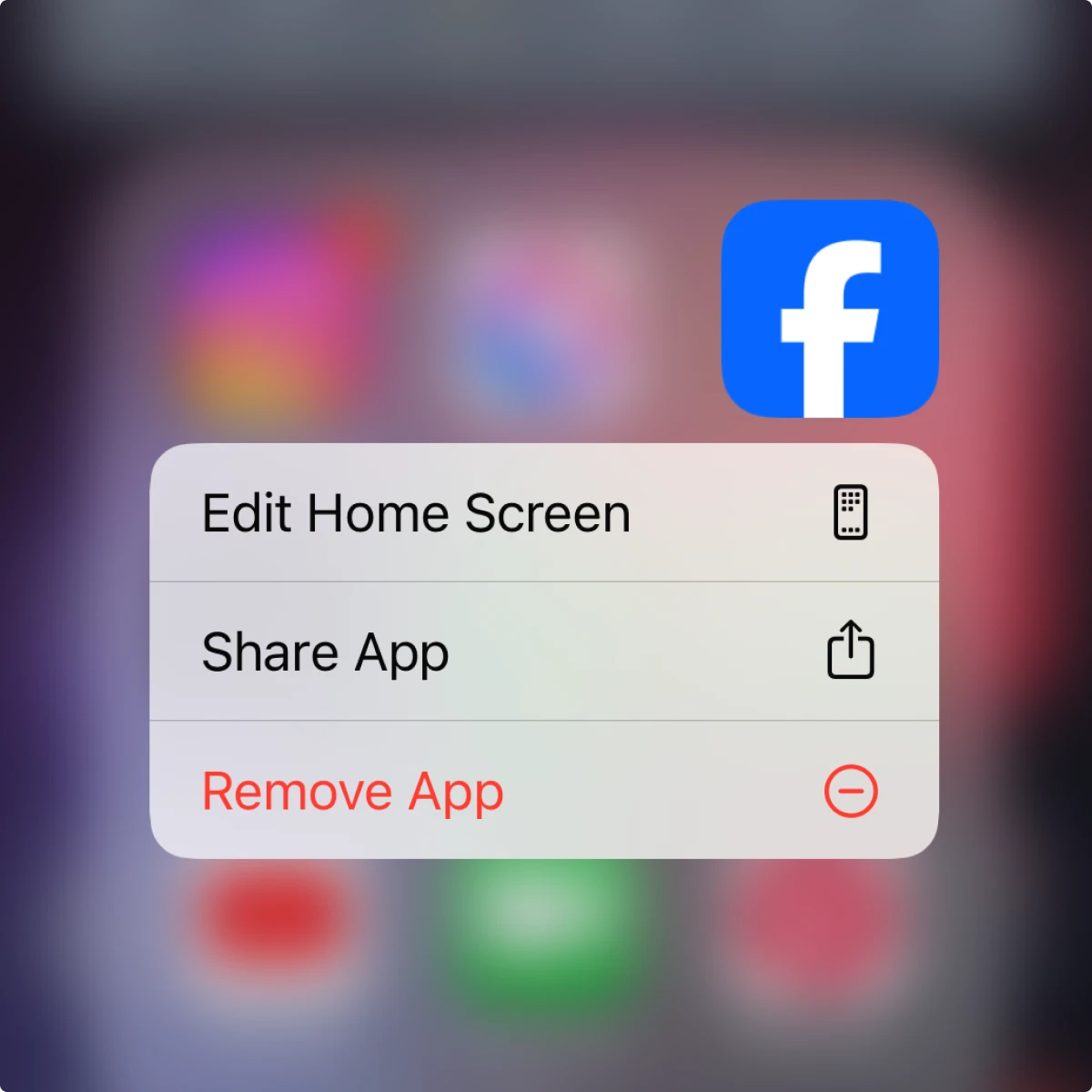 Facebook app logo icon in iPhone preview