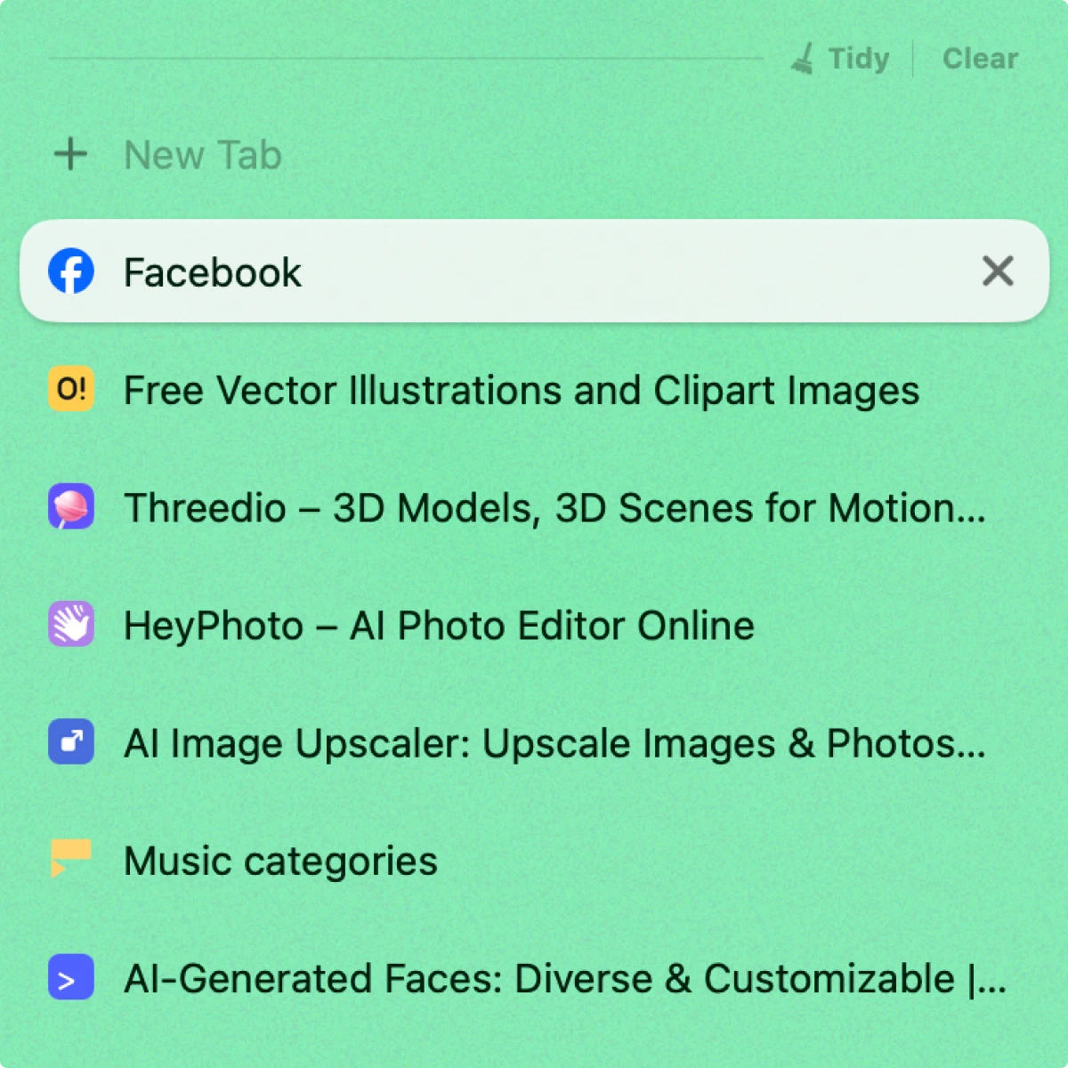 Facebook favcon in browser tab preview