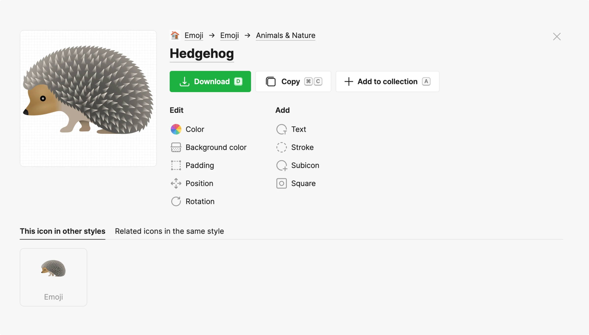 Hedgehog emoji icon preview