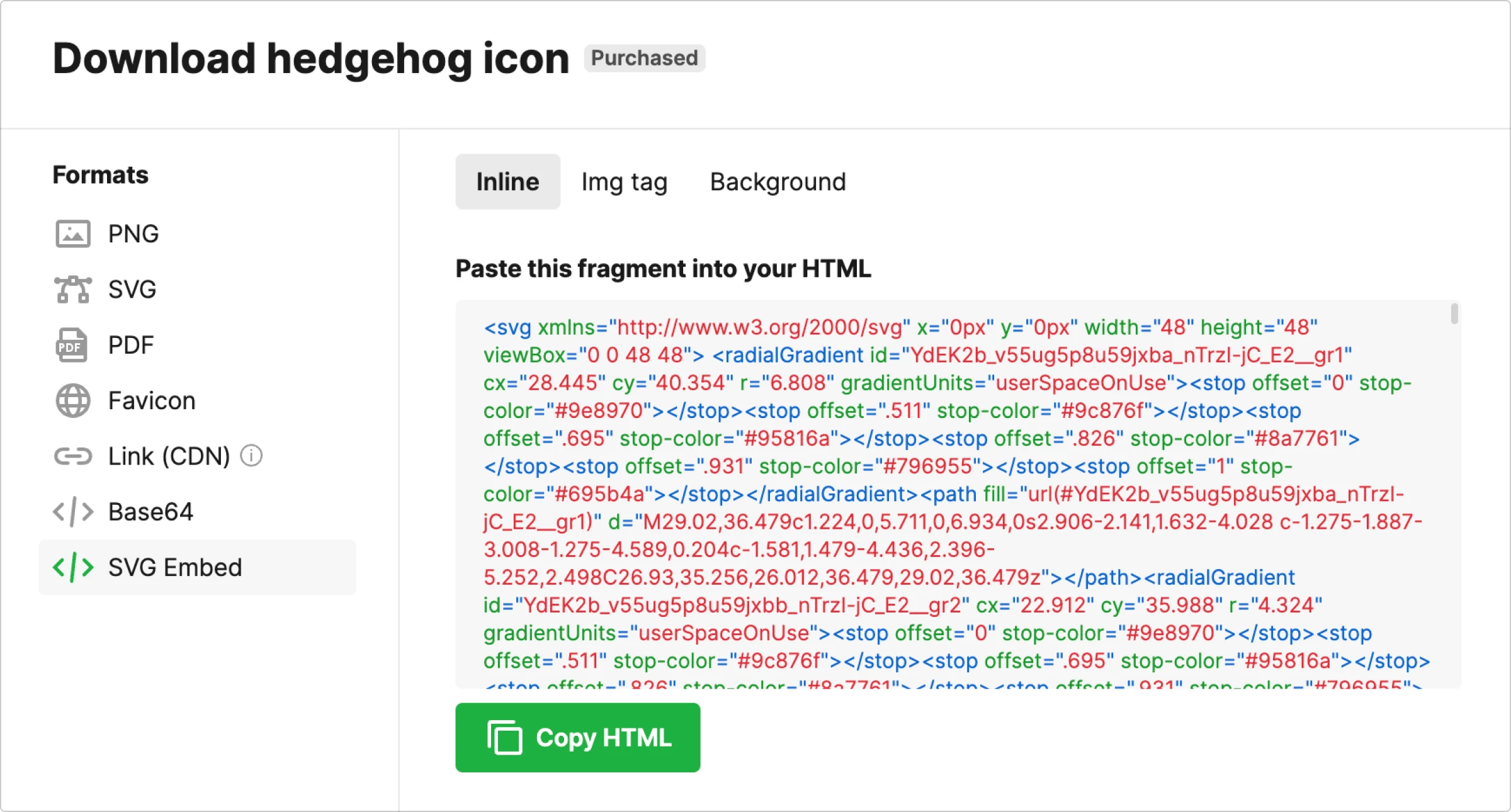 Hedgehog emoji icon SVG embed code preview