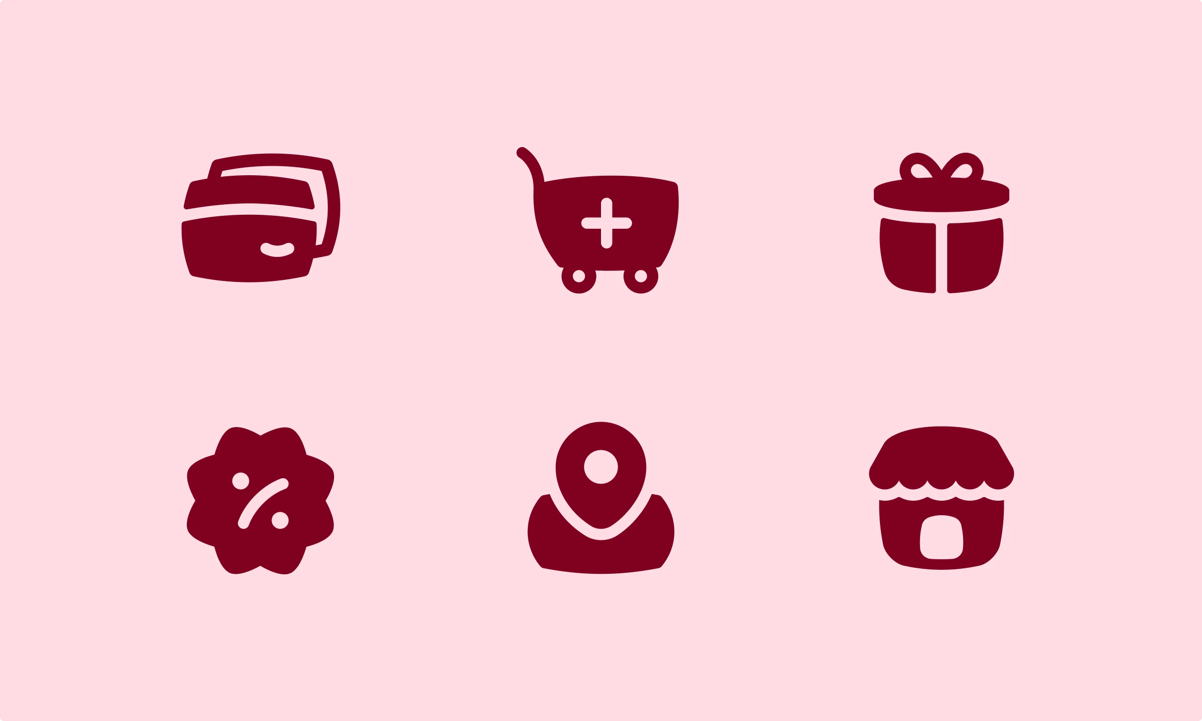 burgundy colored icons