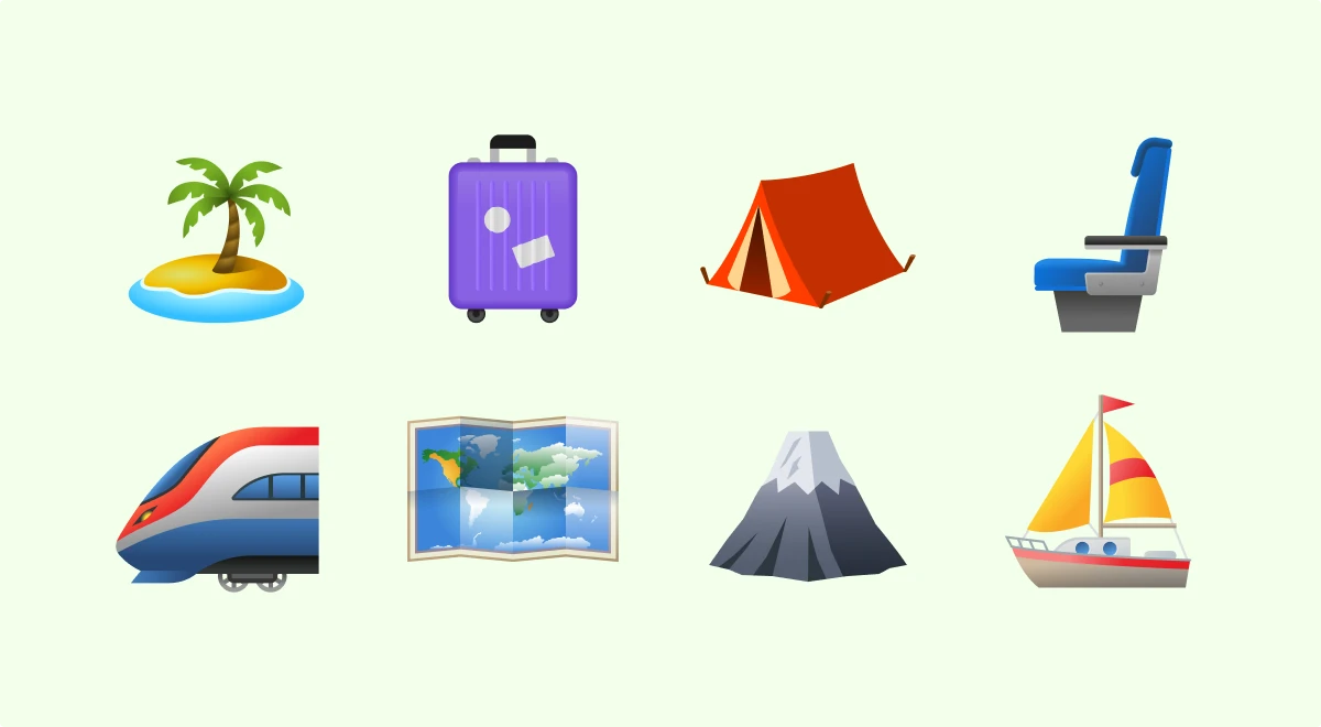 Emoji travel icons