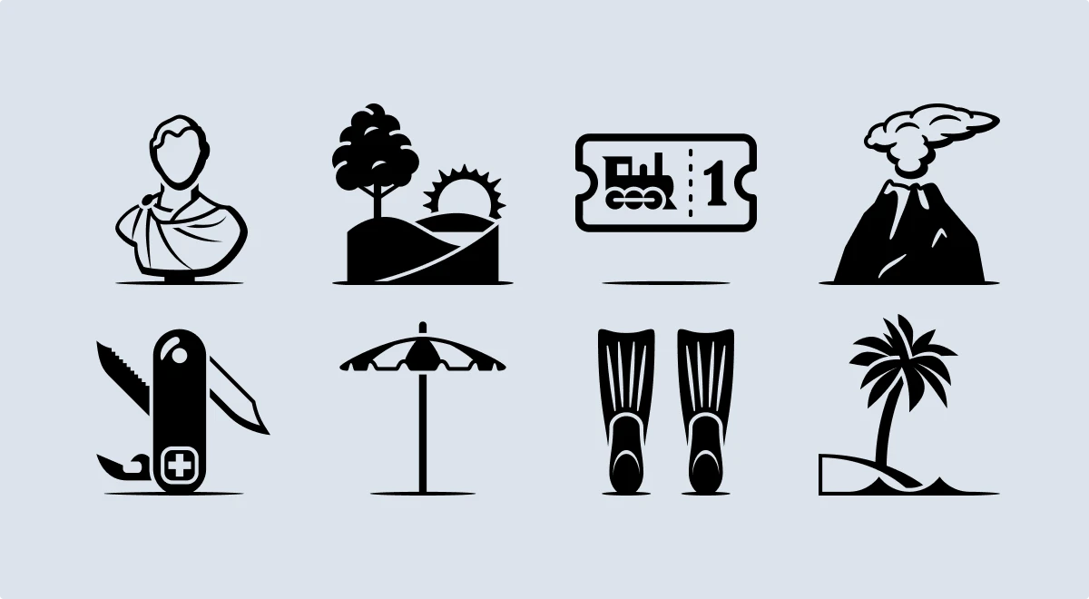 Ink travel icons