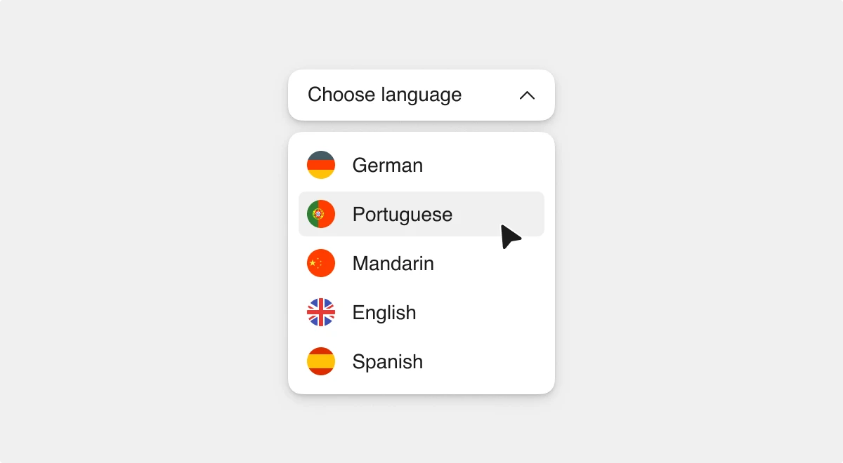 language menu