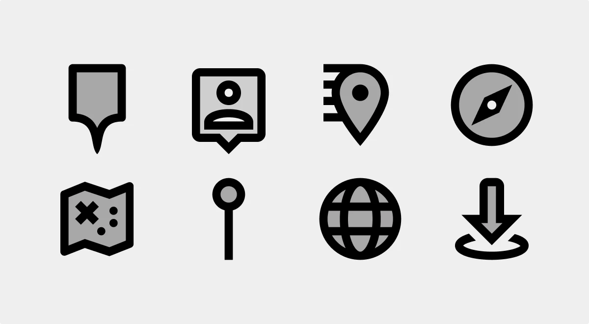 Material two-tone location icons