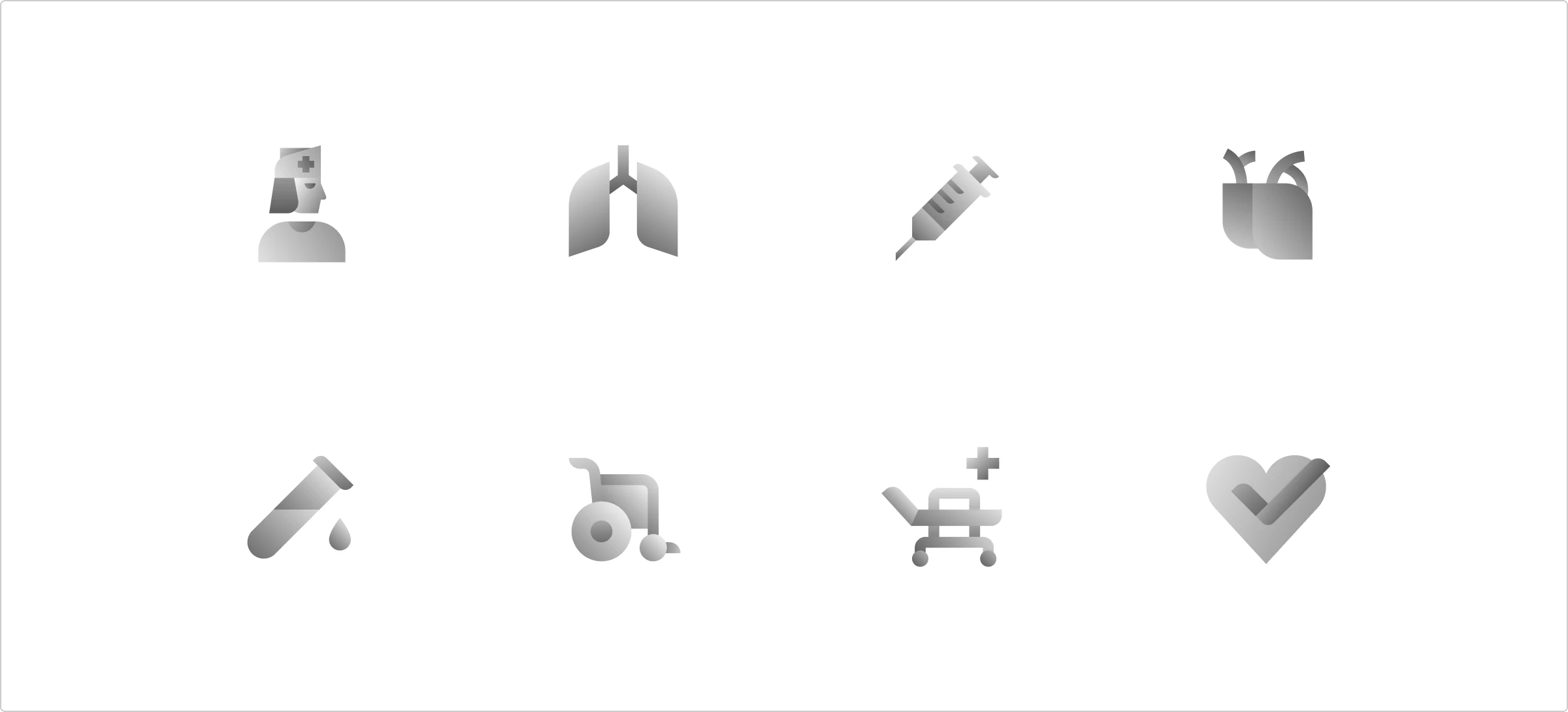 medical app icons in deco style