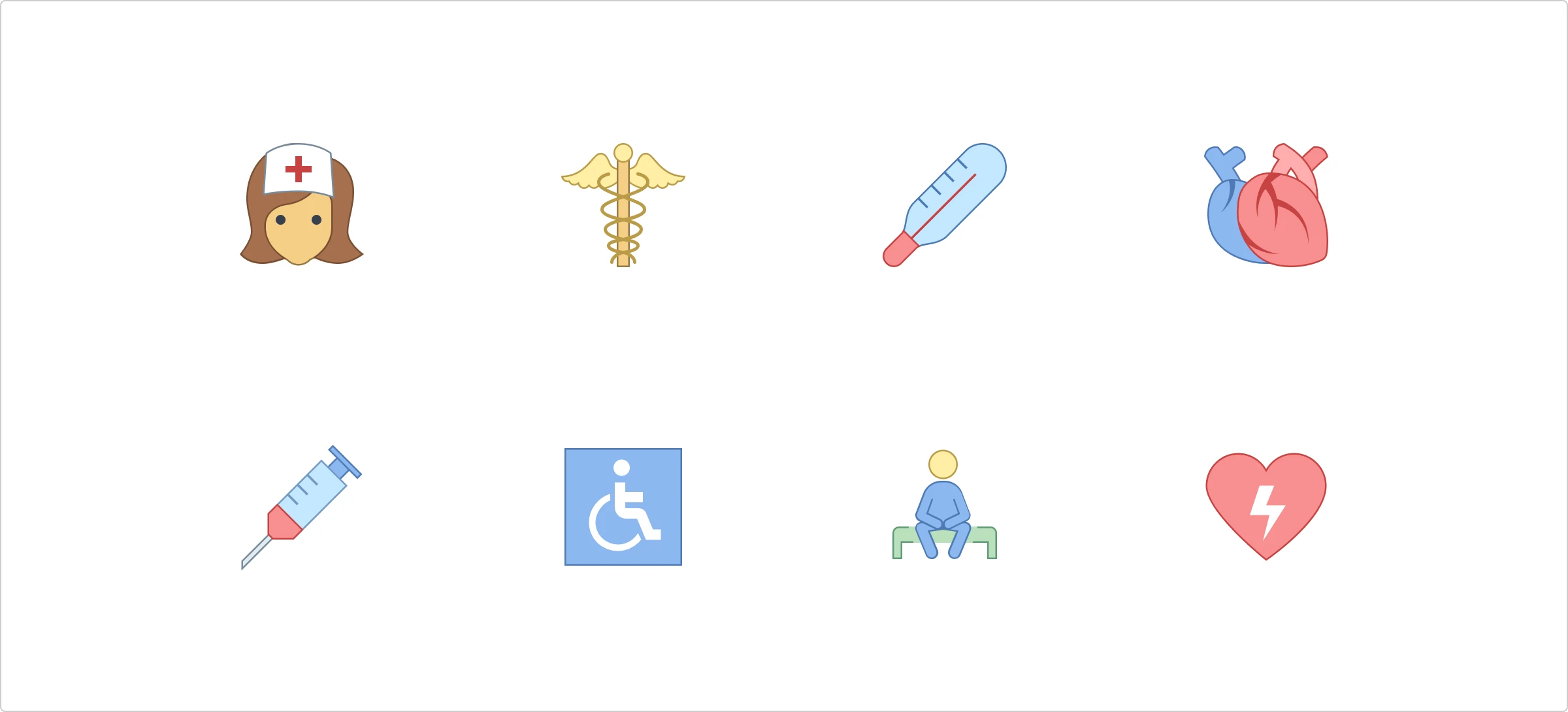 medical icons in office L style