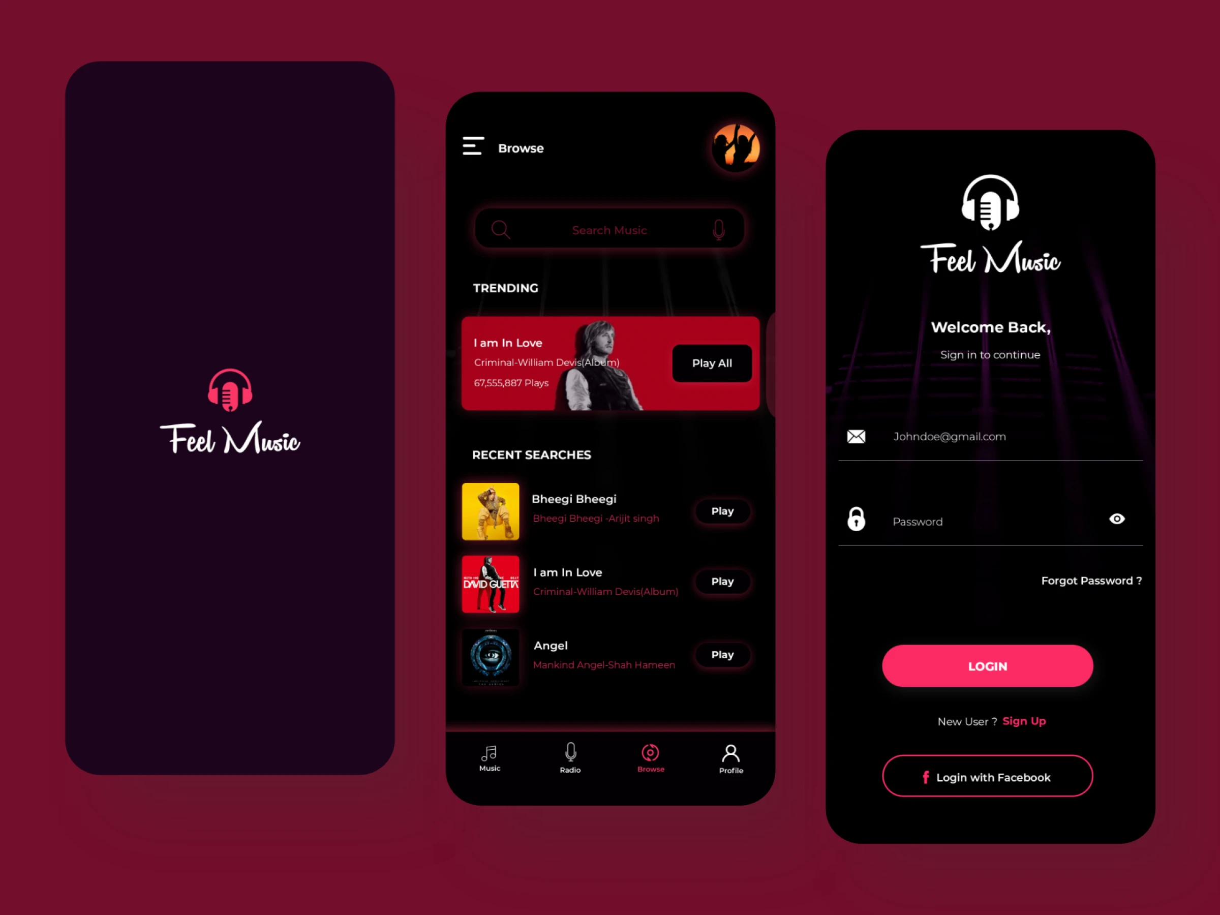 UI concept for music app 