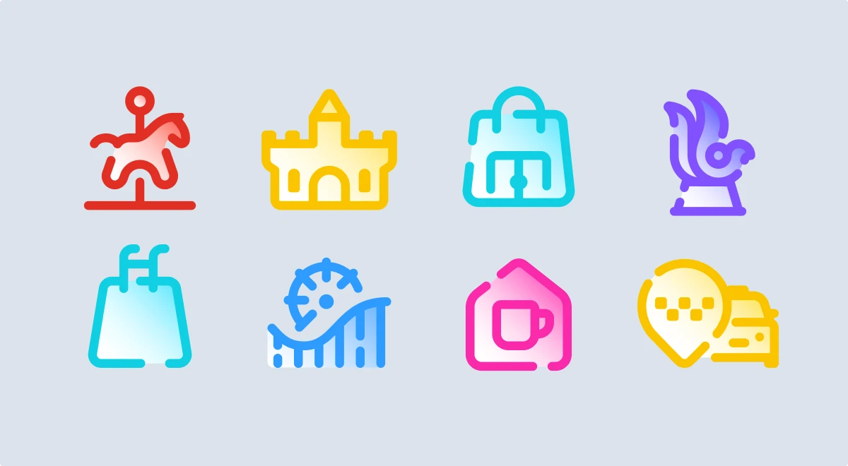 Pulsar Gradient city icons