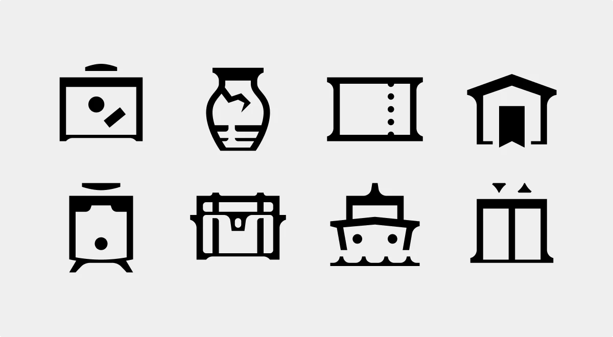 Serif travel icons