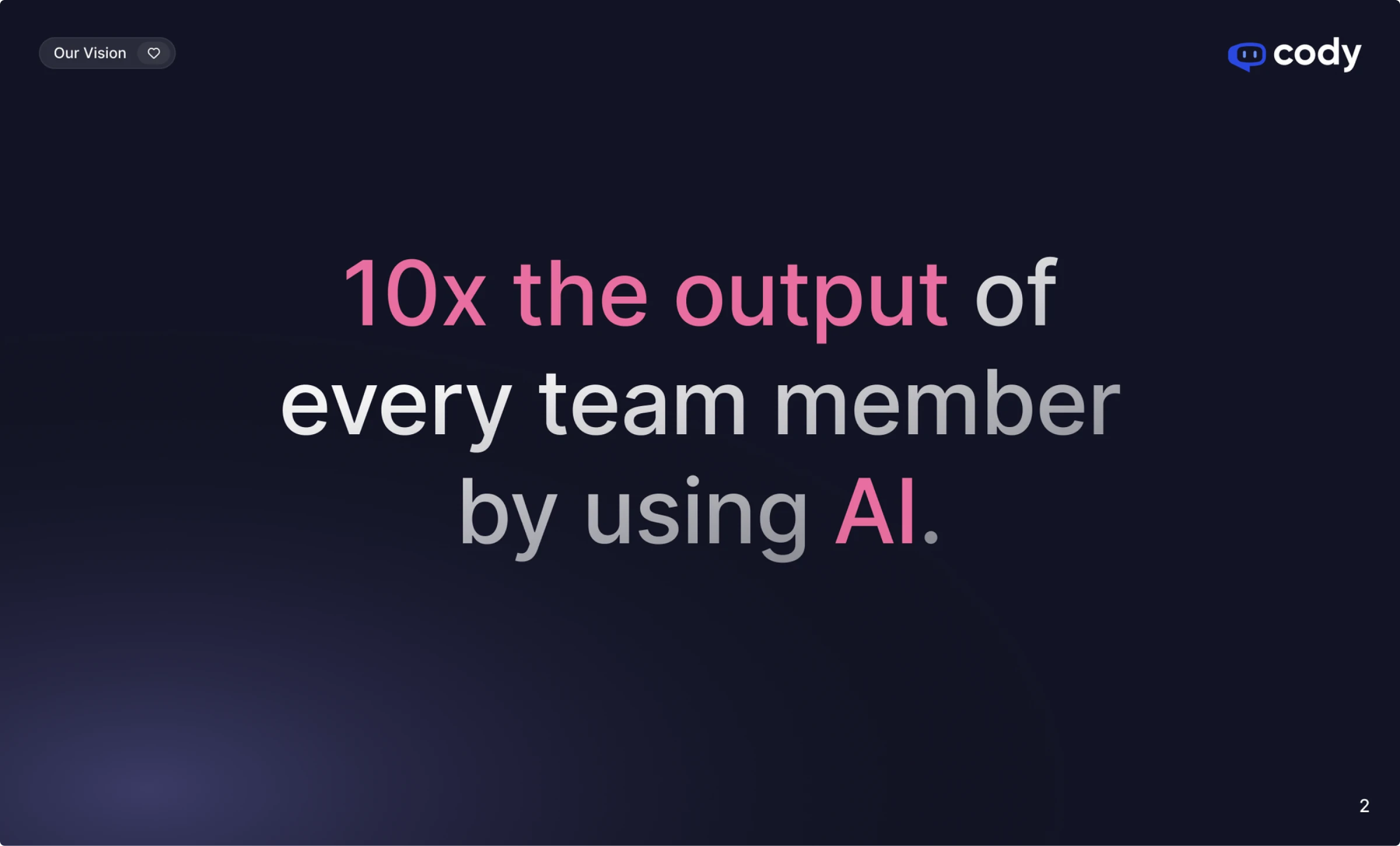 Simplified design of the AI project's pitch deck slide