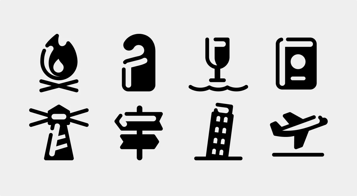 Stamp travel icons