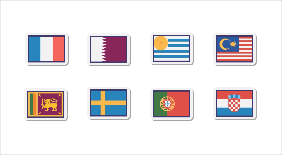 Stickers flags icons