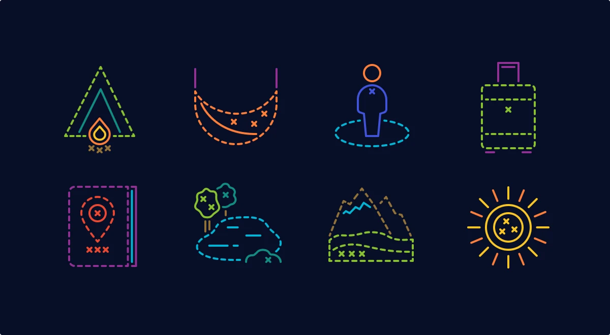 Stitch travel icons